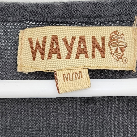 Wayan Women's Washed 100% Linen Tiered Dress - M - Picture 3 of 5